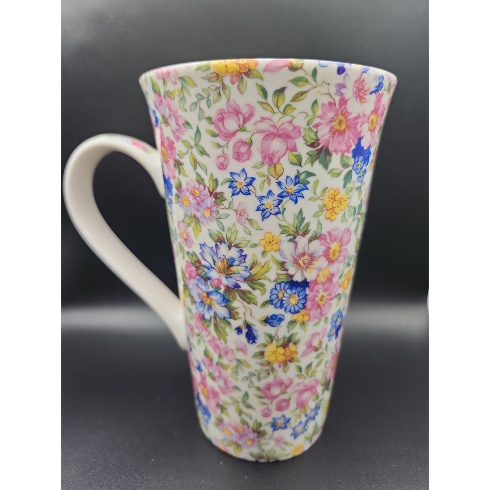 Kent Pottery Mug Mulricolored Flower Chintz Pattern Oversized 20oz